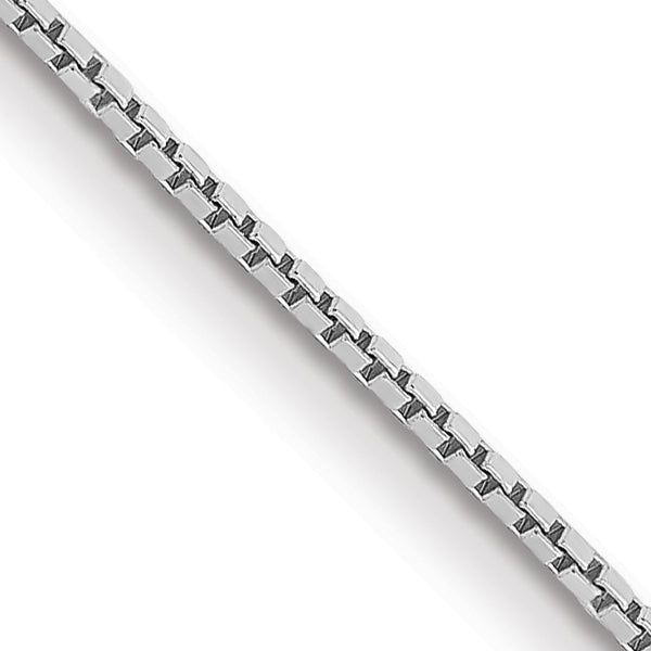 14KT White Gold 18" 0.9MM Box Pendant Chain