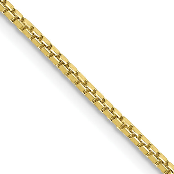 10KT Yellow Gold 16" 1.3MM Lobster Clasp Box Chain