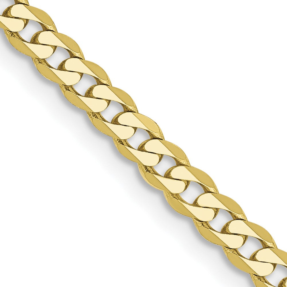 10KT Yellow Gold 22-inch 2.9MM Flat Beveled Curb Chain