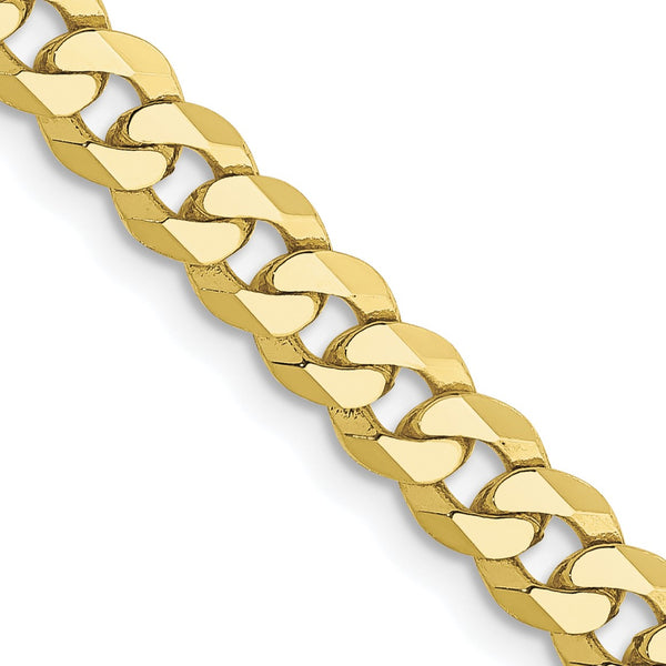 10KT Yellow Gold 24" 4.75MM Flat Beveled Curb Chain