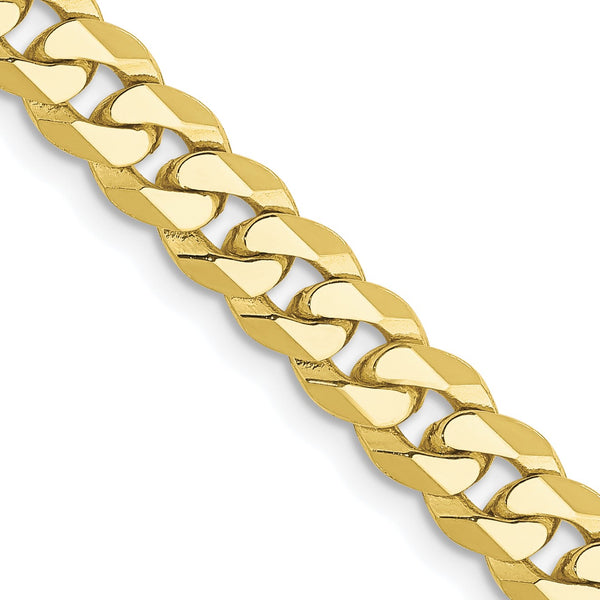 10KT Yellow Gold 20" 5.75MM Flat Beveled Curb Chain
