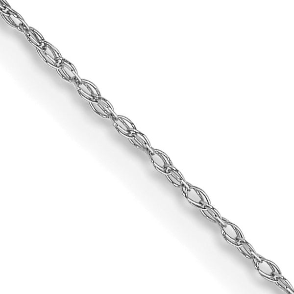 10KT White Gold 16" 0.5MM Cable Rope Pendant Chain