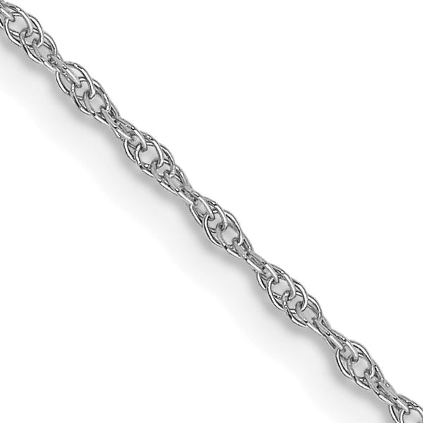 10KT White Gold 20" 0.95MM Cable Rope Pendant Chain
