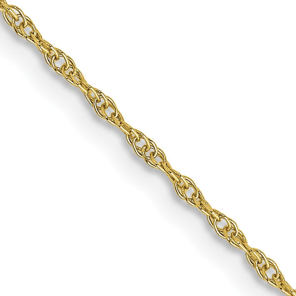 10KT Yellow Gold 24" 0.95MM Cable Rope Pendant Chain