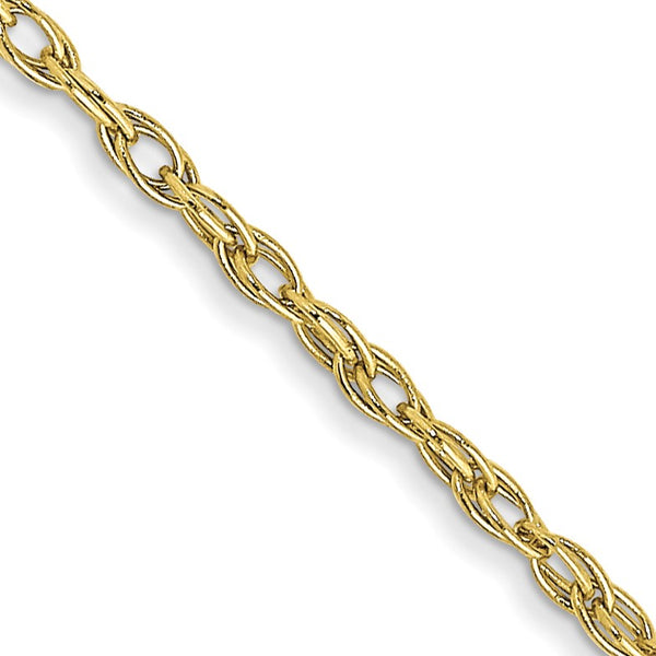 10KT Yellow Gold 18" 1.15MM Cable Rope Pendant Chain