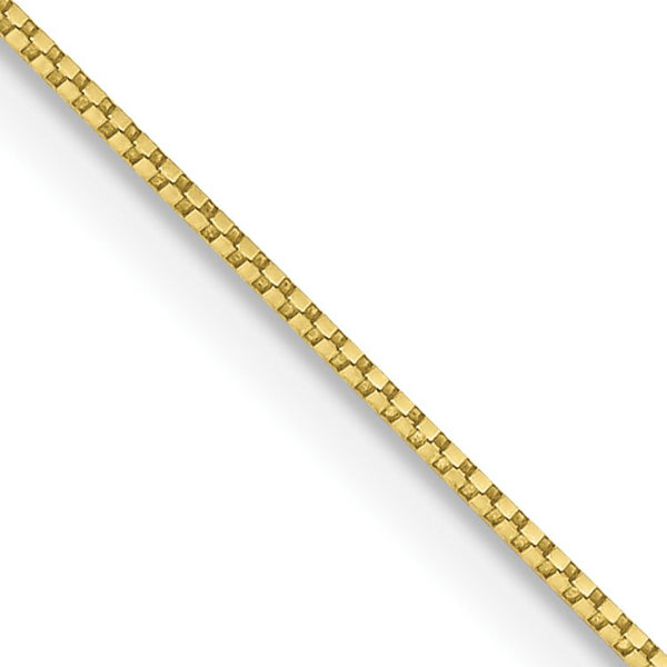 10KT Yellow Gold 20" 0.7MM Box Pendant Chain
