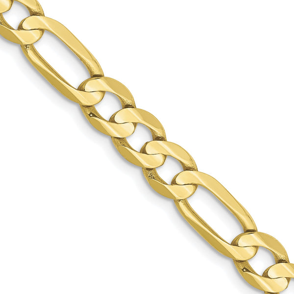 10KT Yellow Gold 24" 6MM Lobster Clasp Figaro Chain