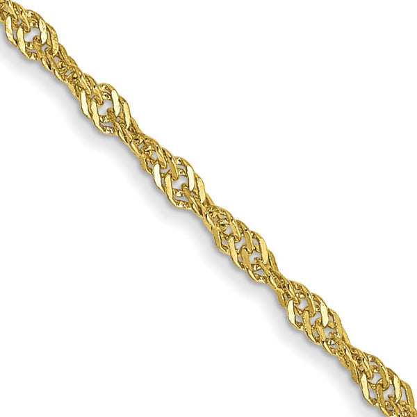 10KT Yellow Gold 30" 1.4MM Singapore Pendant Chain
