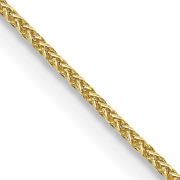 10KT Yellow Gold 24-inch 0.8MM Lobster Clasp Spiga Link Pendant Chain