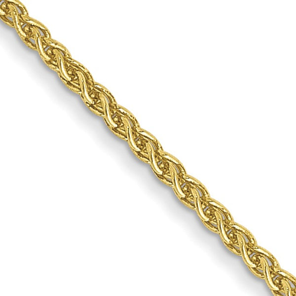 10KT Yellow Gold 20" 1MM Lobster Clasp Spiga Link Chain