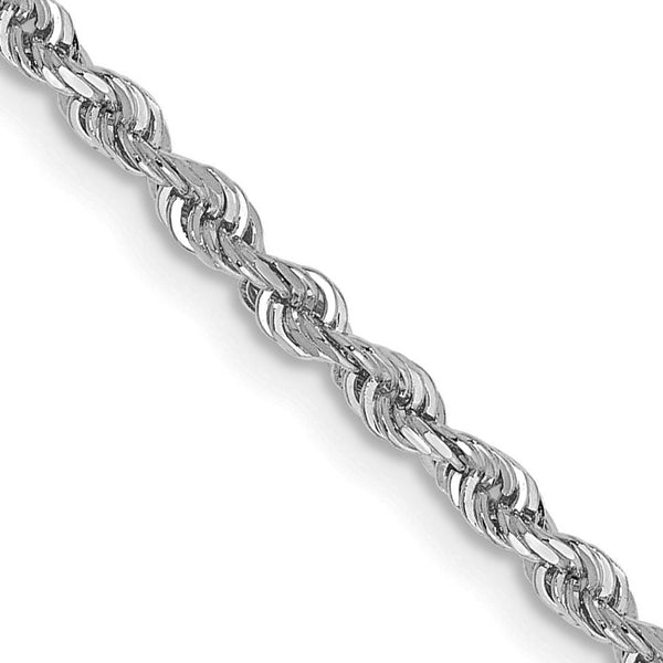 10KT White Gold 20" 2.25MM Diamond-cut Rope Chain