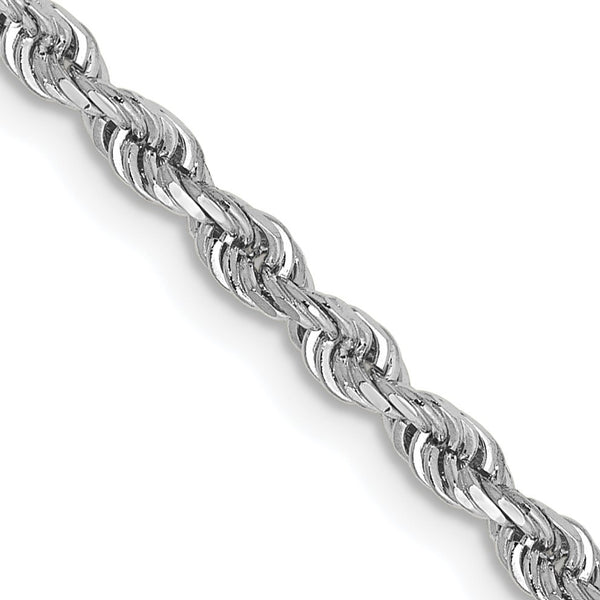 10KT White Gold 18" 2.75MM Diamond-cut Rope Chain