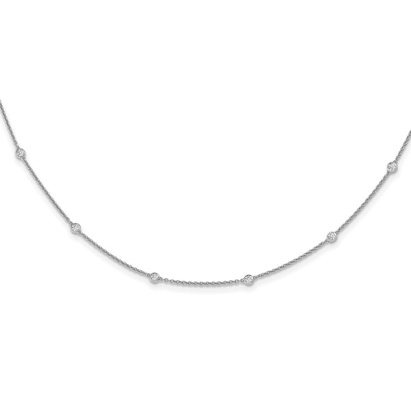 1/2 CTW Diamond Cable 18" Necklace in 14KT White Gold