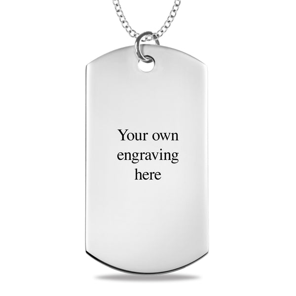 Sterling Silver 22" Extra Large Dog Tag Photo Pendant