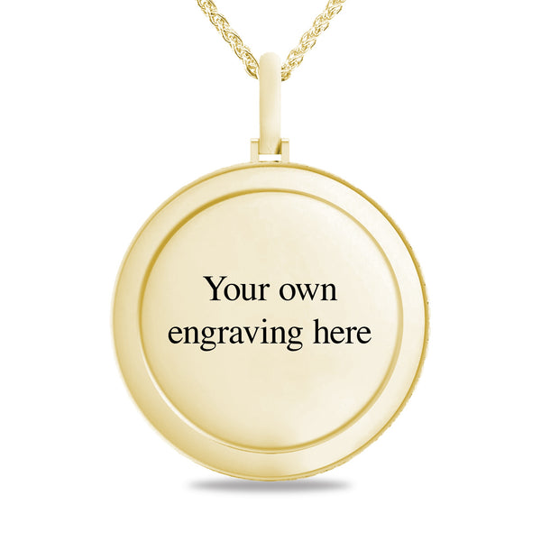 10K Yellow Gold Diamond Bezel 22" Memory Photo Pendant
