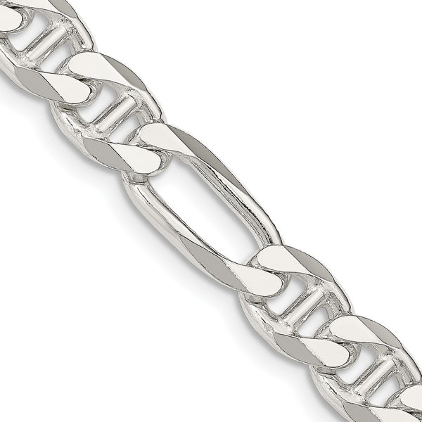 Sterling Silver 18" 7.75MM Figaro Anchor Link Chain