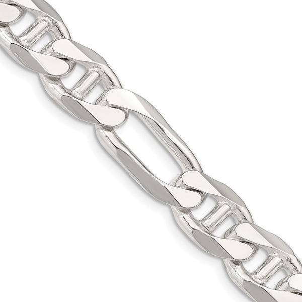 Sterling Silver 24" 10.65MM Figaro Anchor Link Chain