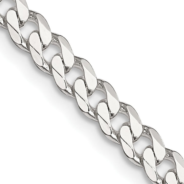 Sterling Silver 24" 4.5MM Lobster Clasp Curb Chain