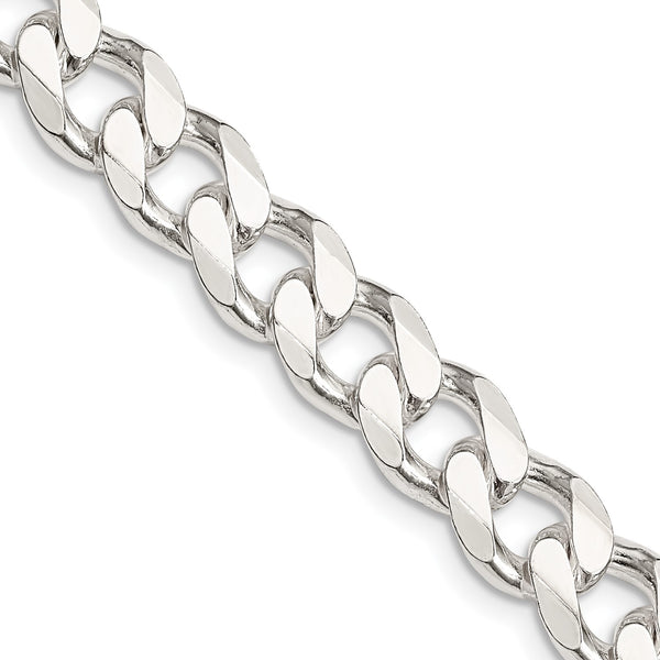 Sterling Silver 18" 9MM Lobster Clasp Curb Chain