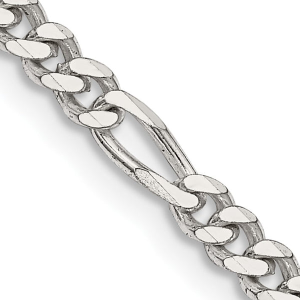 Sterling Silver 24" 3.5MM Lobster Clasp Figaro Chain