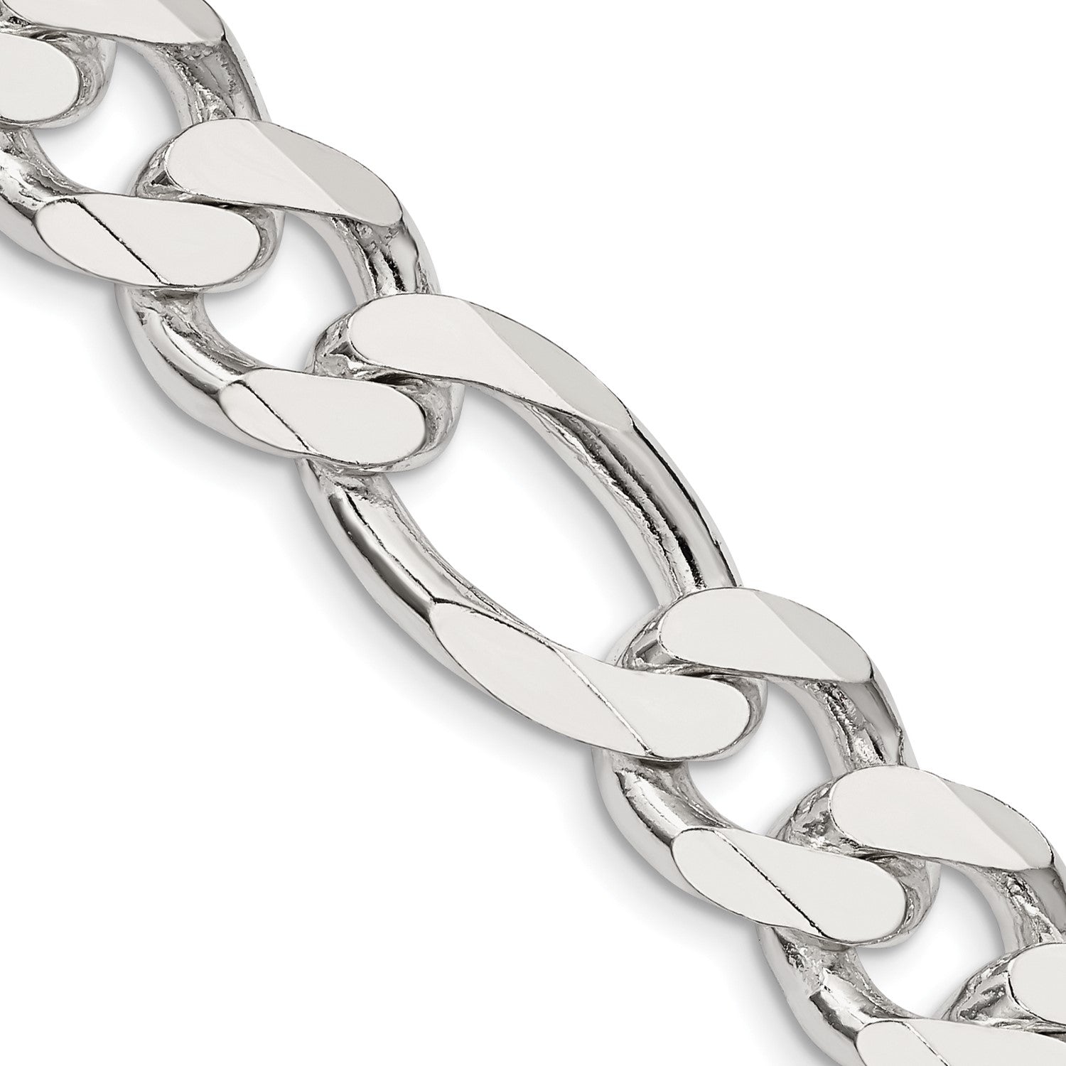 Sterling Silver 24-inch 13.5MM Lobster Clasp Figaro Chain