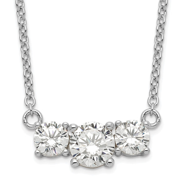 Sterling Silver Cubic Zirconia 16.5" Lobster Clasp Necklace