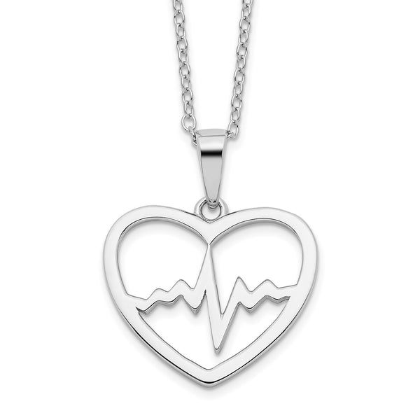 Sterling Silver 18" Heart Pendant