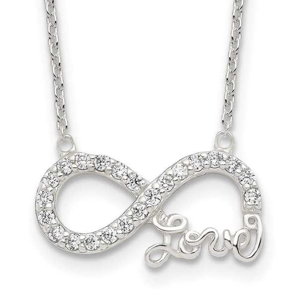 Sterling Silver Cubic Zirconia 18" Infinity Necklace