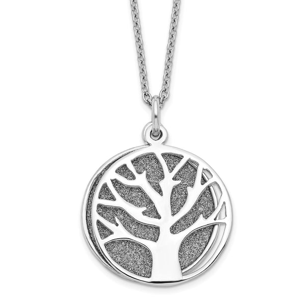 Sterling Silver with Glitter 18" Tree Necklace