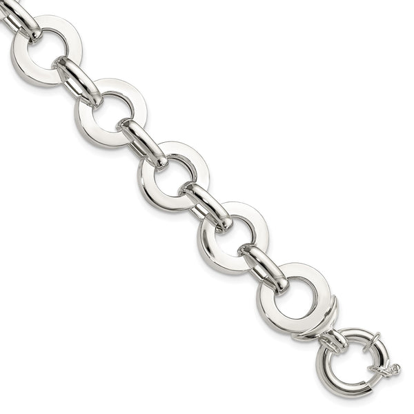 Sterling Silver 7.5" Circle Fancy Bracelet