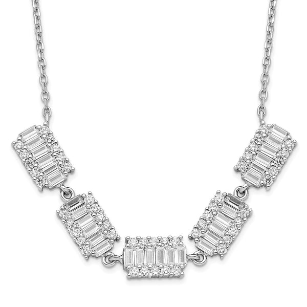 Sterling Silver Cubic Zirconia 17" Fashion Necklace
