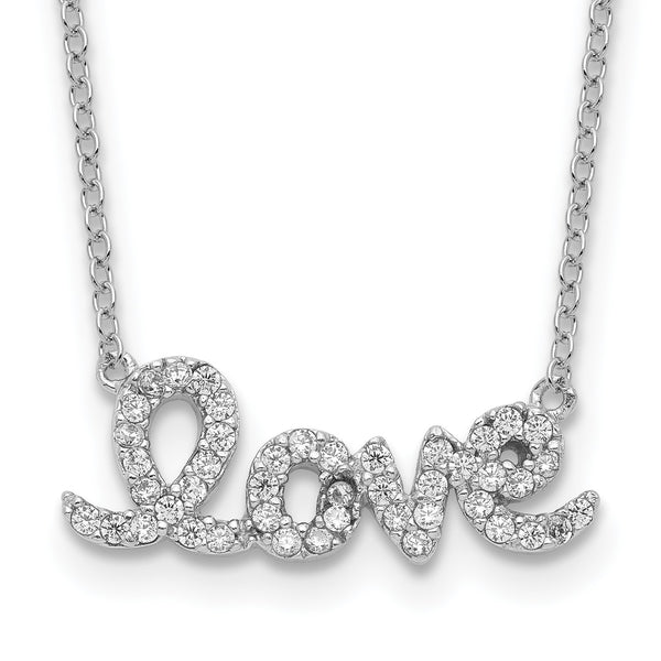 Sterling Silver Cubic Zirconia 17" Necklace