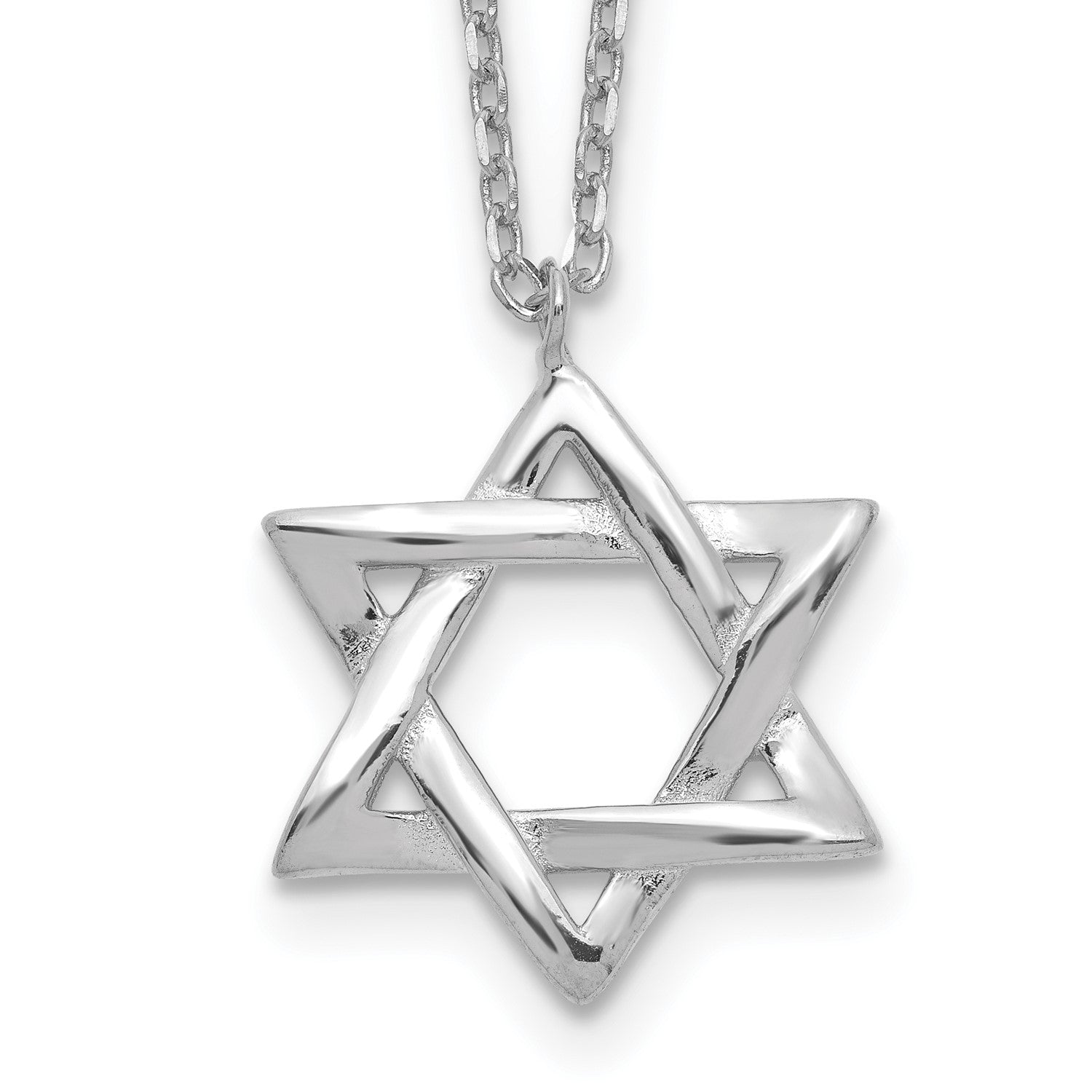 Sterling Silver 16-inch Star Of David Necklace