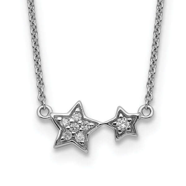 Sterling Silver Cubic Zirconia 17.5" Star Necklace