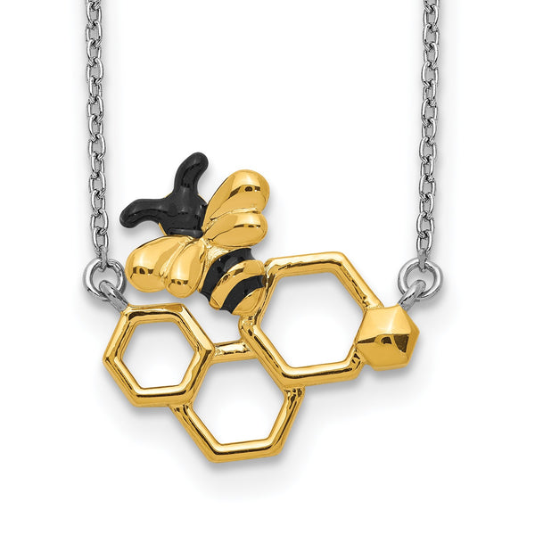 Gold Plated Sterling Silver 18" Honey Bee Necklace