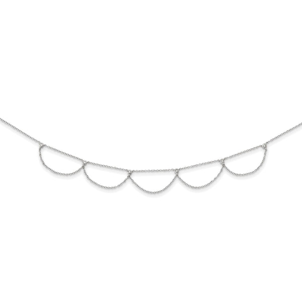 Sterling Silver Cubic Zirconia 14.5" Fashion Choker Necklace