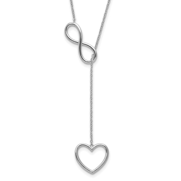 Sterling Silver 18" Infinity Heart Necklace
