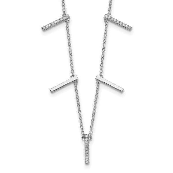 Sterling Silver Cubic Zirconia 18" Fancy Necklace