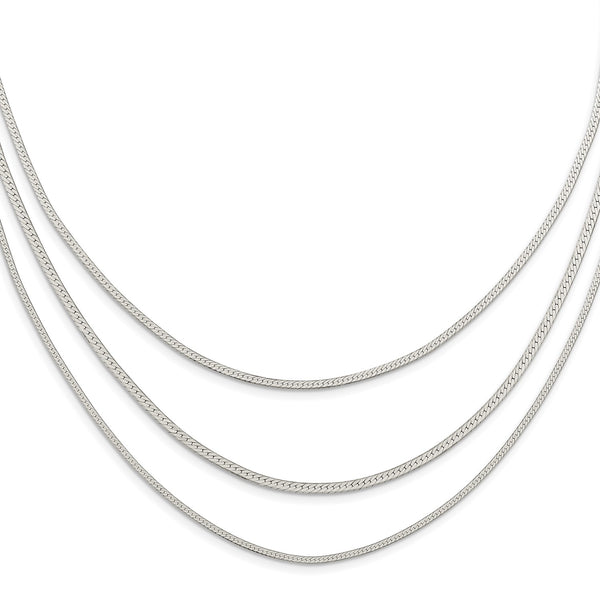 Sterling Silver 17.5" Fancy Multi-Layer Necklace