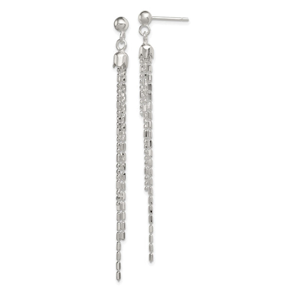 Sterling Silver 72X4MM Fancy Multi-Strand Earrings