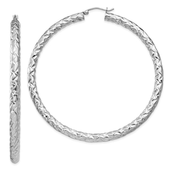 Sterling Silver 67X4MM Hoop Earrings