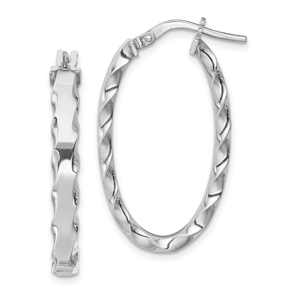 Sterling Silver Oval 30X5MM Hoop Earrings
