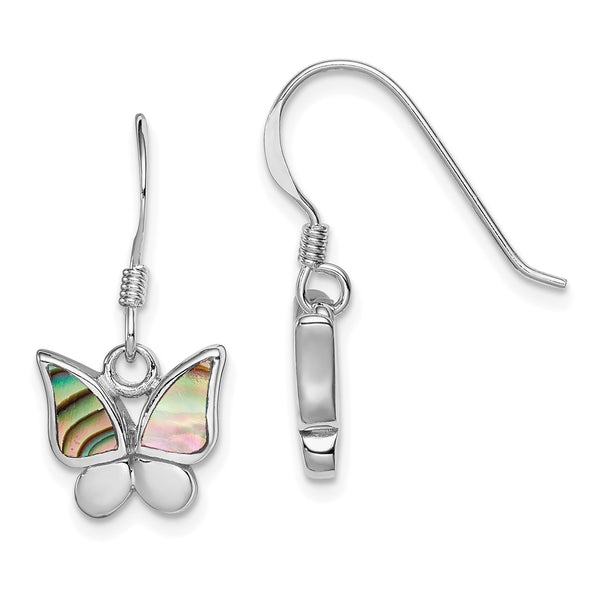 Sterling Silver 22X12MM Drop & Dangle Butterfly Earrings