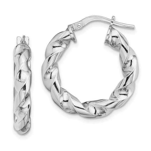 Sterling Silver 24X21MM Twist Hoop Earrings