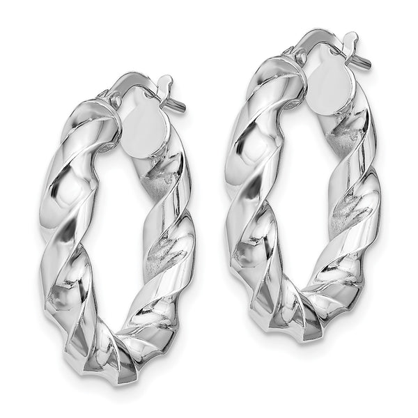 Sterling Silver 24X21MM Twist Hoop Earrings