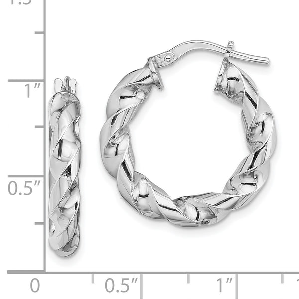Sterling Silver 24X21MM Twist Hoop Earrings