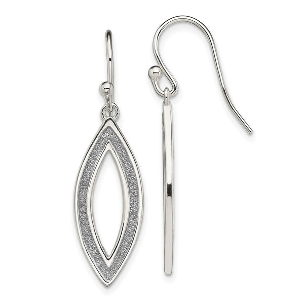 Sterling Silver 35X10MM Drop & Dangle Glitter Earrings