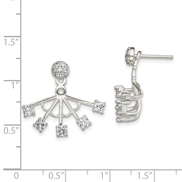 Sterling Silver Cubic Zirconia 19X22MM Drop & Dangle Earrings