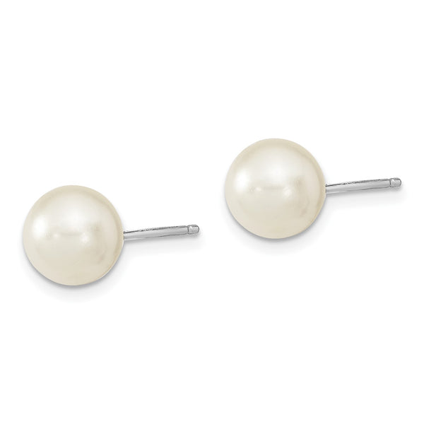 Sterling Silver 8MM Shell Pearl 3-Pair Stud Earrings