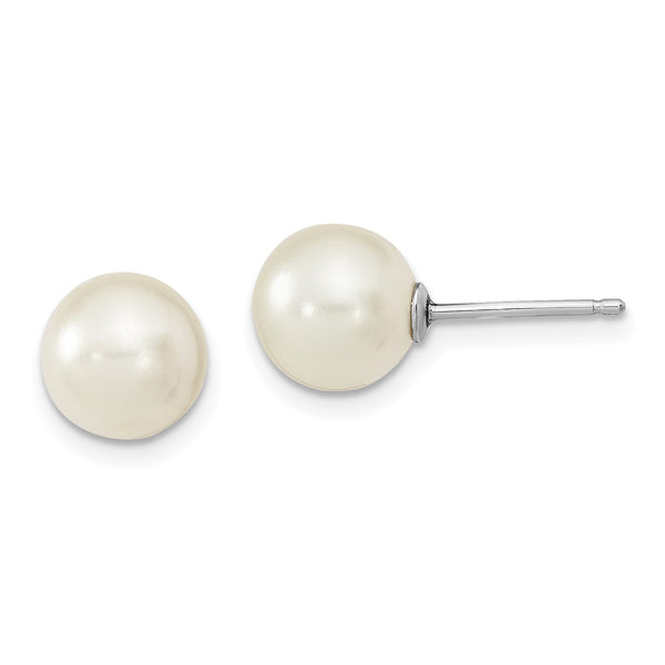 Sterling Silver 8MM Shell Pearl 3-Pair Stud Earrings
